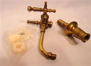 LOT OF 4 #P0013 ANTIQUE LUXURY BRASS STROM PLUMBING TUB FIXTURES ONE UNUSED 3 US